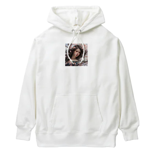 桜の花の中かで、、女性　なでしこ1478 Heavyweight Hoodie