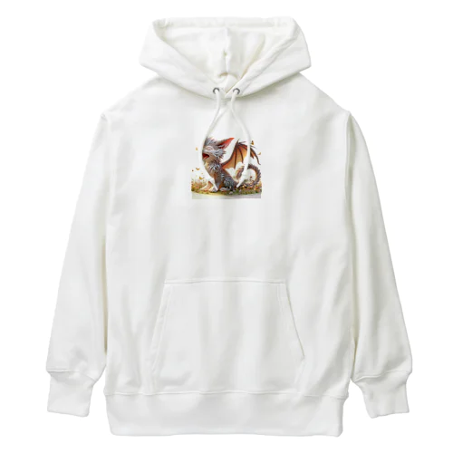 おはようあくび！猫ドラゴン Heavyweight Hoodie