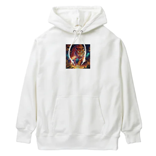 夜間に狩りをしている虎 Heavyweight Hoodie