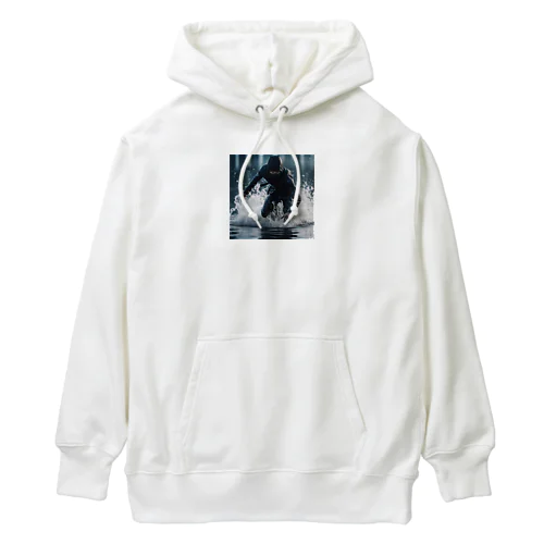 水の上を走る忍者 Heavyweight Hoodie