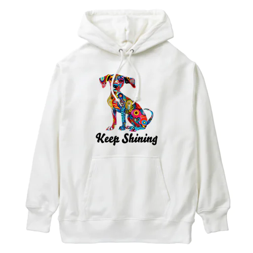 カラフルな模様を身に纏った犬 Heavyweight Hoodie