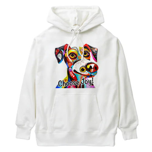 華やかな色合いが目を引く可愛らしい犬 Heavyweight Hoodie