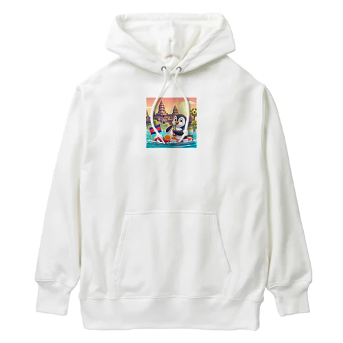 旅するペンギン　アンコールワットでSUP！ Heavyweight Hoodie