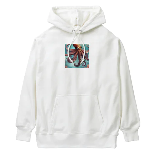 海を泳いでいるタコ Heavyweight Hoodie