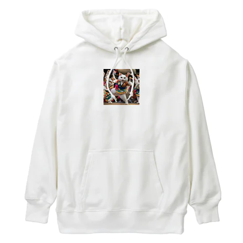 よさこい祭りで踊る猫達 Heavyweight Hoodie