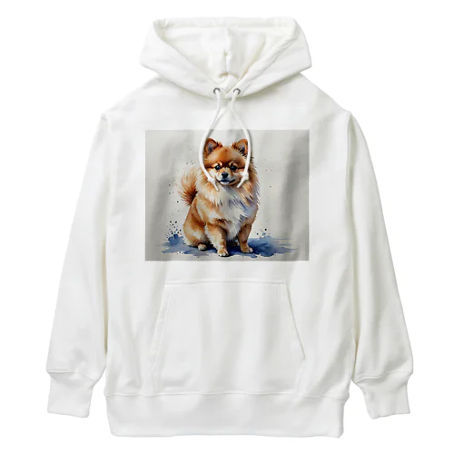 ポメラニアン　Pomeranian　水彩画風 Heavyweight Hoodie