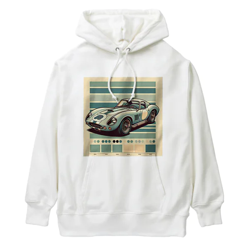 レトロなスポーツカー Heavyweight Hoodie