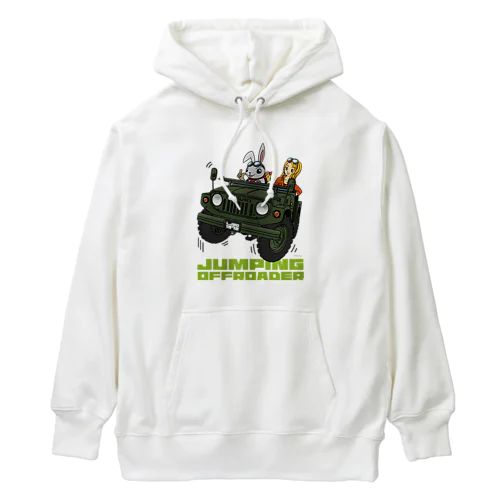 JUMPING OFFROADER 05 二代目ジムニーに乗るウサギと女の子 Heavyweight Hoodie