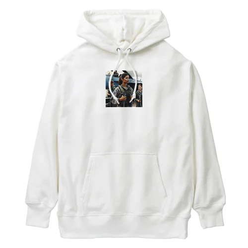 美しい女性パイロットAI画像 Heavyweight Hoodie