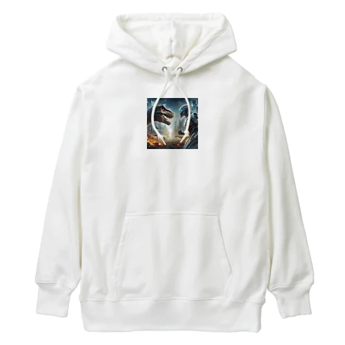 恐竜vsロボット Heavyweight Hoodie