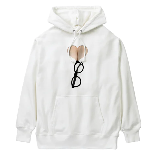 ハートの穴にメガネ Heavyweight Hoodie