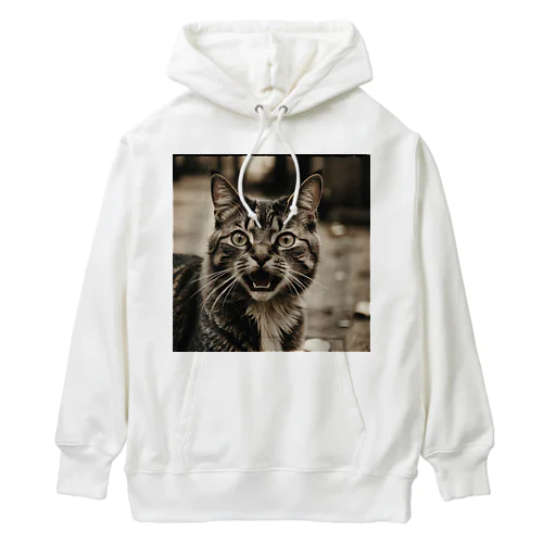 怒ってるネコ Heavyweight Hoodie