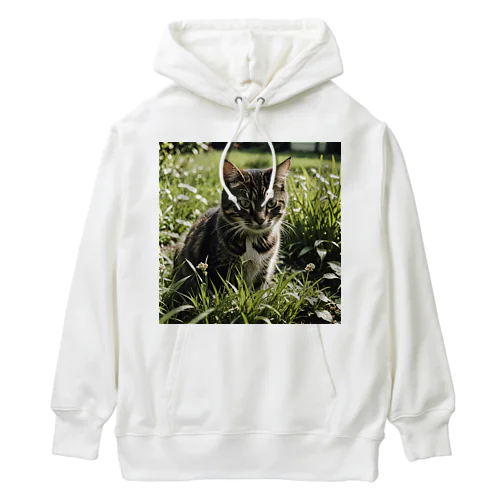 草むらの猫 Heavyweight Hoodie