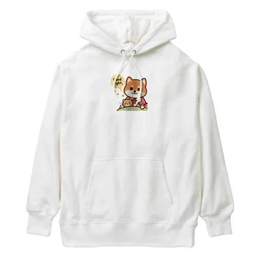 今夜は可愛い柴犬スタンプで癒しの時間 Heavyweight Hoodie