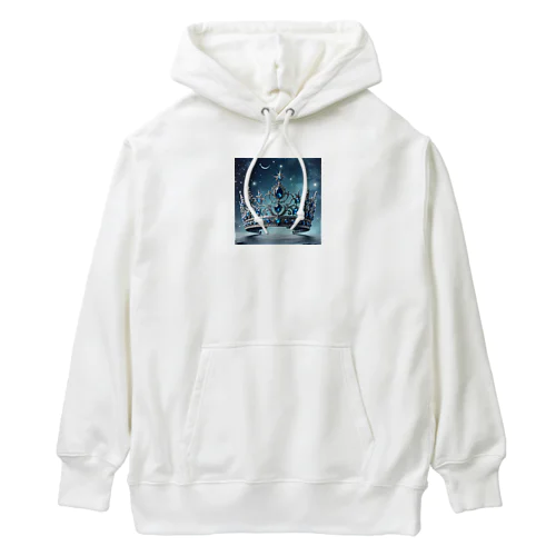 ブルーの幻想的なティアラ Heavyweight Hoodie