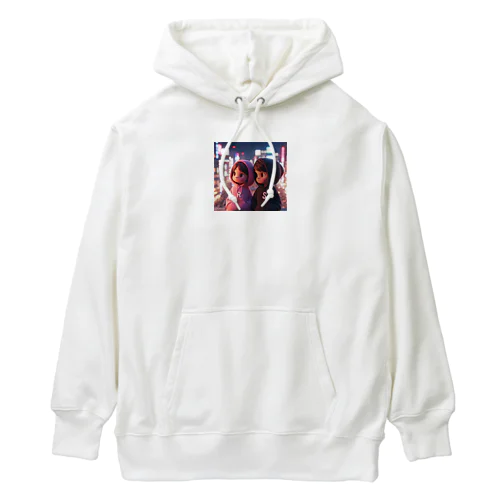 ピクサー風カップル Heavyweight Hoodie