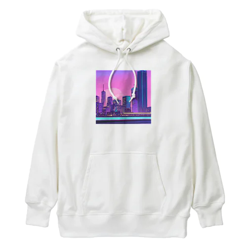 ネオンカラーで輝く都市3 Heavyweight Hoodie