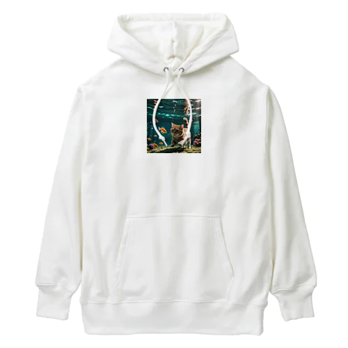 泳ぐ猫グッズ Heavyweight Hoodie