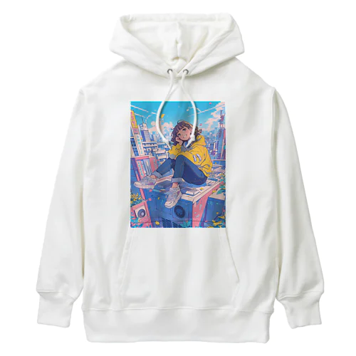 東京スカイラインの静寂：ポップな東京 Heavyweight Hoodie