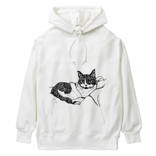 にんまり 猫ちゃん。 Heavyweight Hoodie