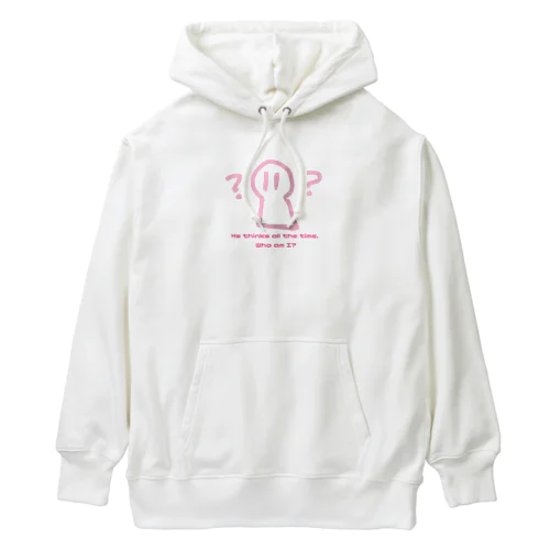 自分について考えるコンセント君 Heavyweight Hoodie