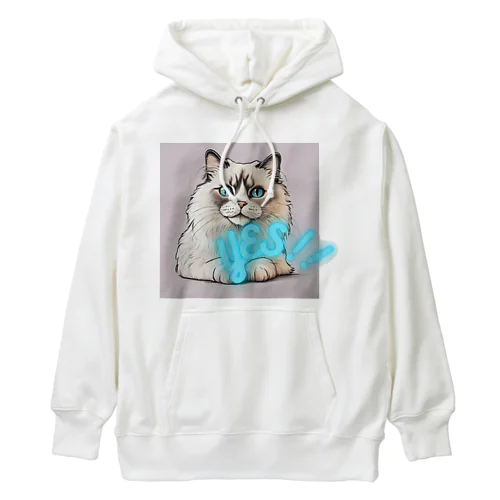 猫　YES！！　おしゃれで前向きっぽい日常アイテム Heavyweight Hoodie