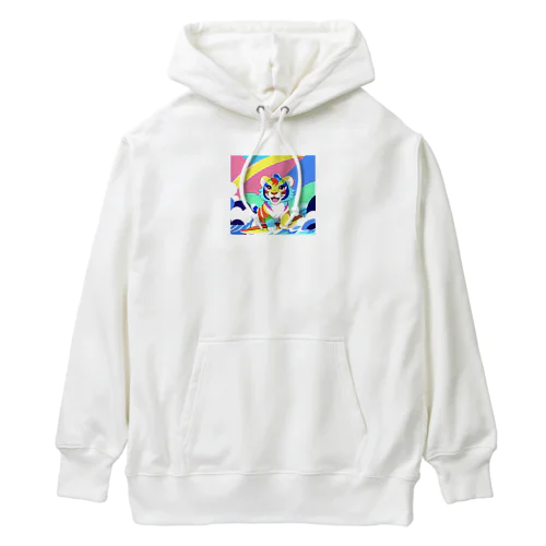 カラフルタイガーちゃんのサーフィン Heavyweight Hoodie