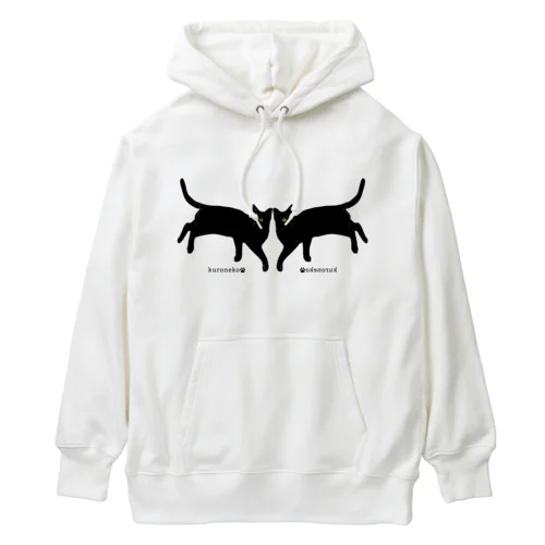 見返り美ニャン　黒猫　反転式 Heavyweight Hoodie