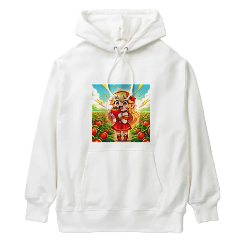 可愛い、リコピン、トマト食べてる Heavyweight Hoodie