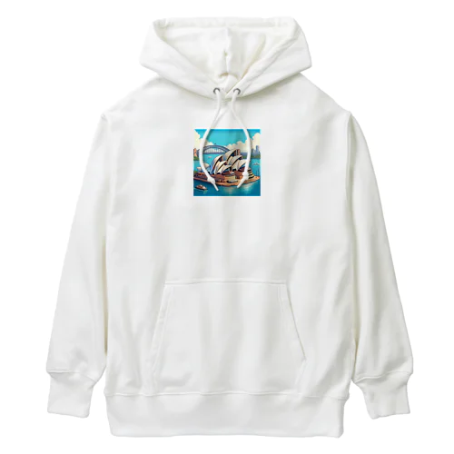 シドニーオペラハウス（pixel art） Heavyweight Hoodie