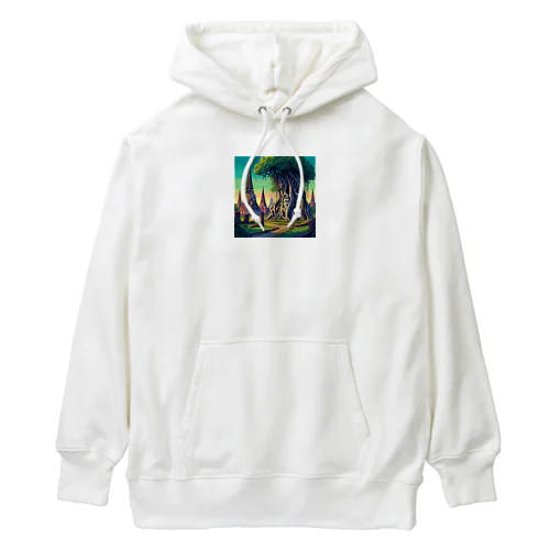 アユタヤ遺跡（pixel art） Heavyweight Hoodie