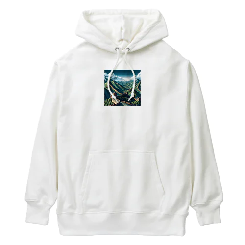 万里の長城（pixel art） Heavyweight Hoodie