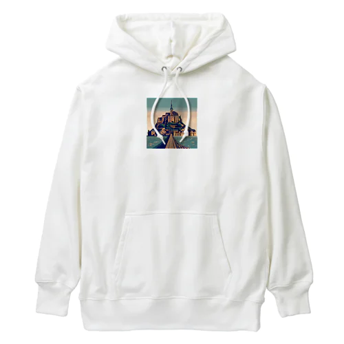 モン・サン・ミシェル（pixel art） Heavyweight Hoodie