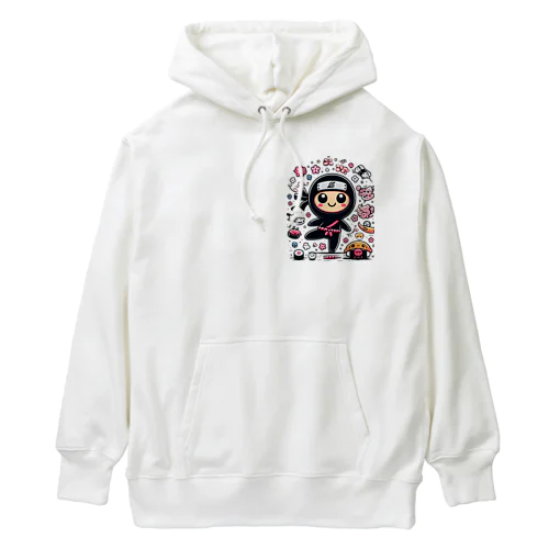 ゆるキャラ黒忍者 Heavyweight Hoodie