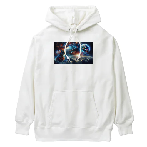 星を見つめる猫 Heavyweight Hoodie