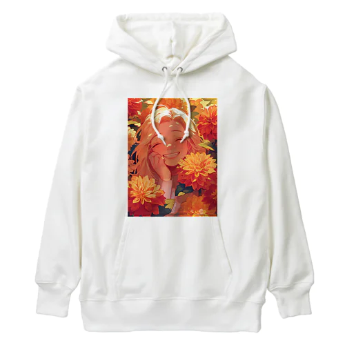 ダリアの花の中の笑顔　なでしこ1478 Heavyweight Hoodie