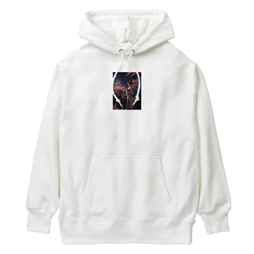 女騎士、桜の下で Heavyweight Hoodie