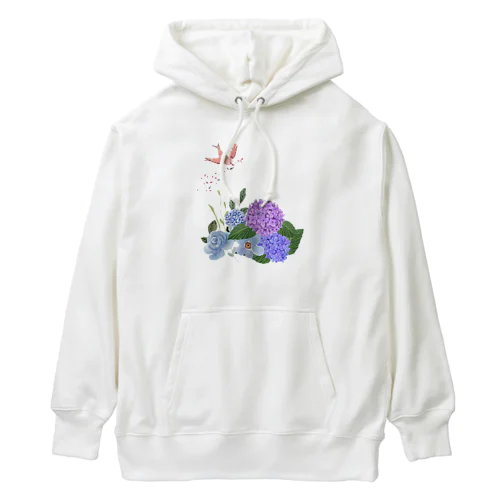 紫陽花とカッコウの舞 Heavyweight Hoodie