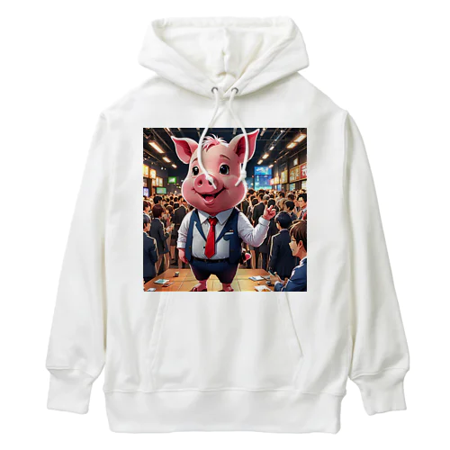 社内イベントの企画をするミニブタ Heavyweight Hoodie