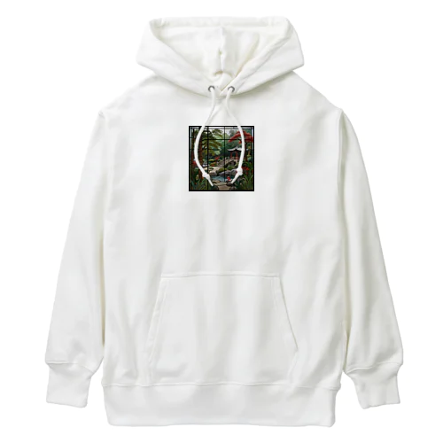 アジア禅庭園ステンドグラス Heavyweight Hoodie