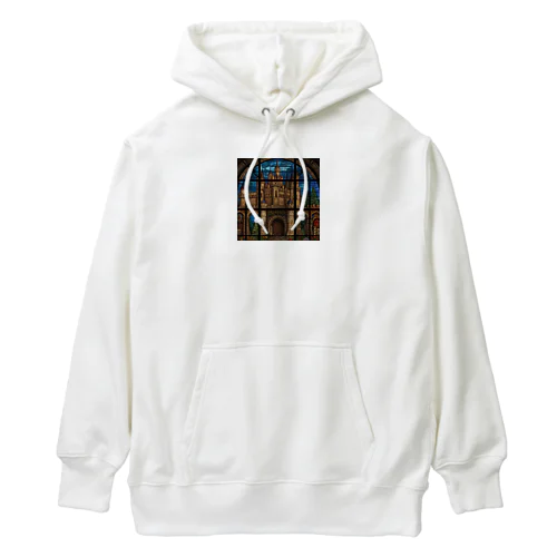 北米の湖のステンドグラス Heavyweight Hoodie