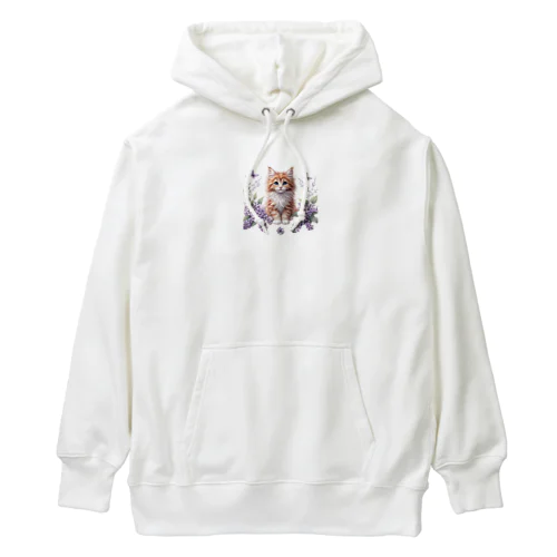 子猫とお花 Heavyweight Hoodie