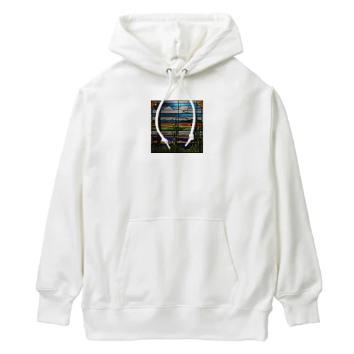 南米の湿地帯のステンドグラスpng Heavyweight Hoodie