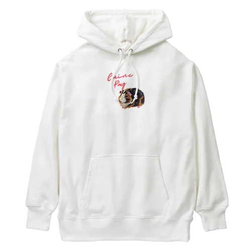 油絵風「GuineaPig」三毛モルモット Heavyweight Hoodie