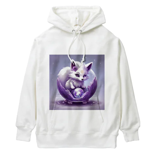 ノルンの可愛い白狐九尾の双子プラムくん Heavyweight Hoodie