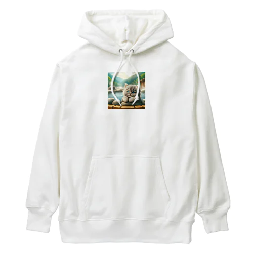 子猫の温泉旅行 Heavyweight Hoodie