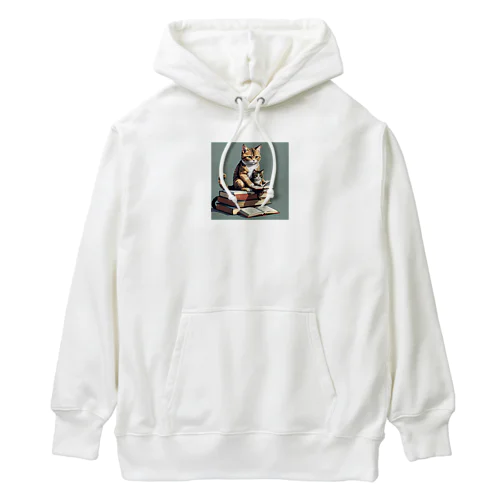 本を読む猫 Heavyweight Hoodie