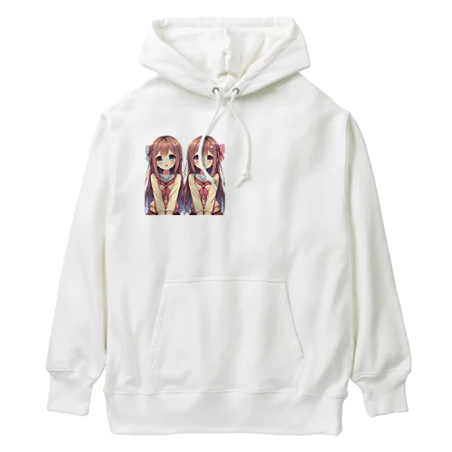 愛らしい可愛い双子の姉妹 Heavyweight Hoodie