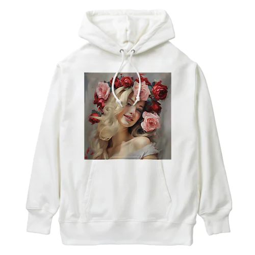 バラの花飾り　なでしこ1478 Heavyweight Hoodie