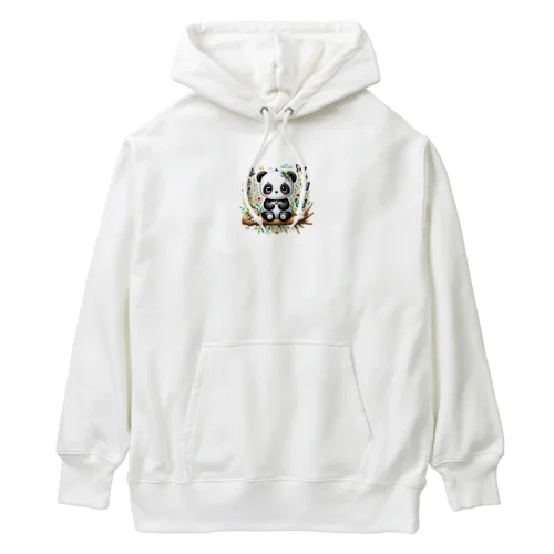 悲し座りパンダ Heavyweight Hoodie